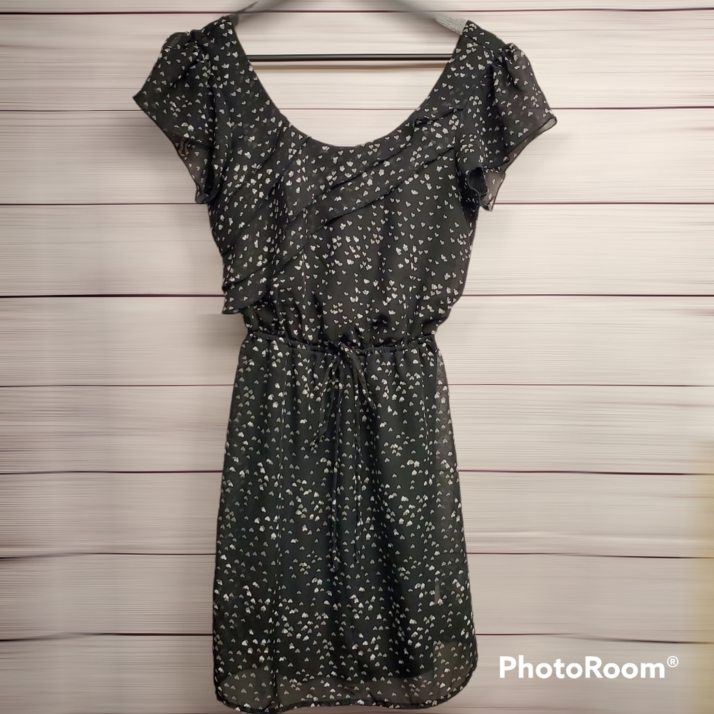 Belle du Jour Heart Dress Size M Black/White/Gray